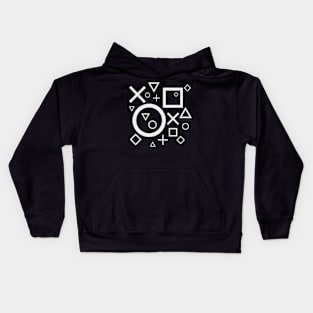 Primary Shapes (Black and White) Kids Hoodie